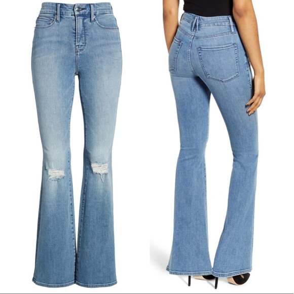 Good American Denim - NWT Good American High Waist Good Flare Distressed